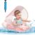 Inflatable Baby Swim Float with Sun Canopy, Baby Pool Float Seat for Infants and Toddlers 6-36 Months, Stable Support Design for Water Play, Swimming Pool and Outdoor Activities