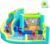 Inflatable Bouncy Castle Water Park with Slide Sprayer Trampoline Climbing Wall & Basketball Hoop, Includes Air Blower, Outdoor Indoor Bounce House for Kids Toddlers, Holds Up to 5 Children