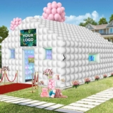Inflatable Nightclub 20×16.8×12 Ft, Large White Inflatable Party Club Tent for Adults BirthdayBackyard Wedding Rental, 2 Doors and Logo Area