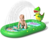 Inflatable Paddling Pool for Kids, Splash Pad for Kids, 3 in 1 Dinosaur Pattern Kids Pool Inflatables, Thickened Material with Water Pipe, Backyard Summer Water Toys for Boys and Girls Age 1
