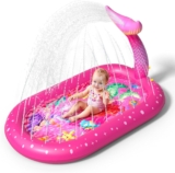 Inflatable Paddling Pool for Kids, Splash Pad for Kids, 3 in 1 Mermaid Pattern Kids Pool Inflatables, Thickened Material with Water Pipe, Backyard Summer Water Toys for Boys and Girls Age 1