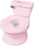 Ingenuity My Size Potty Pro, Infant Potty Training Toilet, Lifelike Flushing Sound, Splash Guard, Easy to Clean with Removable Bowl, Wipe Storage, 18 Months (Pink)