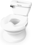 Ingenuity My Size Potty Pro, Infant Potty Training Toilet, Lifelike Flushing Sound, Splash Guard, Easy to Clean with Removable Bowl, Wipe Storage, 18 Months (White)