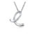 Initial E Pendant Necklace, Script Cursive, Sterling Silver, 18in