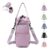 Insulated Water Bottle Carrier with Phone Pocket (Purple)