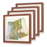 Interwarm 4Pcs Shadow Box Frames with Top Slot, Coconut Brown