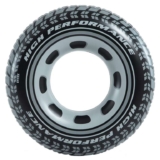 Intex Giant Tyre Swim Ring 91cm, Inflatable Pool Tube with Realistic Car Tyre Print, Black Water Float