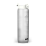 Ion8 1 Litre Water Bottle with Times to Drink, Leak Proof, Flip Lid, Carry Handle, Dishwasher Safe, BPA Free, 32 oz, White