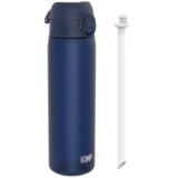 Ion8 Water Bottle Leak Proof & BPA-Free Drinking Bottle with Straw, Triple Lock Lid to Prevent Spills & Integrated Handle 500ml