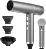 Ionic Hair Dryer 2000W High-Speed Fast Drying, 268g Lightweight 110,000 RPM Brushless Motor, Low Noise, Travel Hairdryer with Diffuser & Concentrator, UK Plug, for women Family Salon Gift