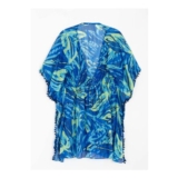 Isle Leaf Print Beach Cover up Kaftan