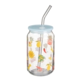 Isle Life Glass Cup with Straw
