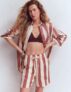 Islington Linen Shorts Ivory, Brown, Pink Stripe