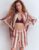 Islington Linen Shorts Ivory, Brown, Pink Stripe