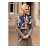 Its a Dogs Life Navy & Fawn Narrow Silk Scarf