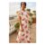 Ivory Chiffon Floral Split Sleeve Midi Dress