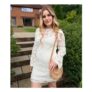 Ivory Crochet Bell Sleeve Dress