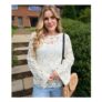 Ivory Floral Crochet Bell Sleeve Top