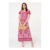 Izabel London Pink Printed Short Sleeve A-Line Maxi Dress