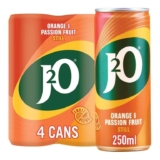 J2O Orange & Passion Fruit 250ml Can (Pack of 4)