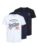 JACK & JONES Mens Logo 3 Pack T-Shirt Short Sleeve Cotton, Medium