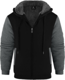 JACKETOWN Mens Hoodie Sweatshirt Zipper Sweat Jacket Lined Hoodie Sports Warm Winter Teddy Lining Fleece Jacket with Hood