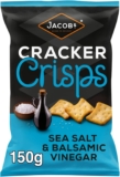 JACOBS Cracker Crisps Salt and Balsamic Sharing Bag, 150 g (Pack of 1)