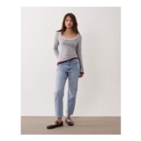 JDY Petite Lullu High Waist Straight Leg Jeans in Light Blue