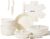 JEETEE Pots and Pans Set Non Stick 17pcs, Kitchen Cookware Sets with Detachable Handle, Induction Nonstick Cookware Set with Removable Handle, Stackable RV Cookware, Oven Safe, PFOA Free, Beige