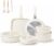 JEETEE Pots and Pans Set Non Stick 25pcs, Kitchen Cookware Sets with Detachable Handle, Induction Nonstick Cookware Set with Removable Handle, Stackable RV Cookware, Oven Safe, PFOA Free, Beige