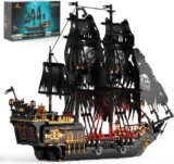 JMBricklayer Black Pearl Pirate Ship Building Block Set with Lights, 1713-Piece – Sold by JMBricklayer / FBA