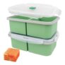 JOAASU 2-Pack Silicone Freezer Tray, 2x500ml Portions, Lid