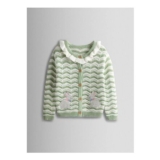 JOJO MAMAN BB Bunny Applique Wavy Knit Cardigan