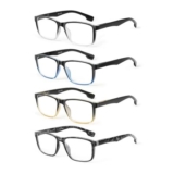 JOLISU 4-Pack Reading Glasses for Men, Blue Light Blocking, 1.50