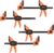 JORGENSEN 150 mm Woodworking Clamps 4-Pack, Splicable to 400 mm Ratchet Bar Clamps, Quick Release Clamp Set, 290 mm Spreader, One Handed Wood Clamp, Max 68 kg Load Limit