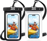 JOTO 2 Pack Waterproof Phone Pouch Case Up to 7, IPX8 Underwater Phone Case Protector Cellphone Dry Bag for iPhone 17/Air 16 15 14 13 12 Pro Max Xs Max XR X 8 7 6S Plus SE/Galaxy S24 S23 -Blackclear