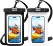JOTO 2 Pack Waterproof Phone Pouch Case Up to 7, IPX8 Underwater Phone Case Protector Cellphone Dry Bag for iPhone 17/Air 16 15 14 13 12 Pro Max Xs Max XR X 8 7 6S Plus SE/Galaxy S24 S23 -Blackclear