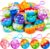 JOYIN 30 PCS Party Bag Fillers for Kids, Round Pop Fidget Kerings Mini Fidget Toys for Kids, Poppet Fidget Toy Stress Relief Squeeze Keychain Toys, Party Favors Gifts for Boys and Girls