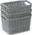 JVL 13-358GY Knit Design Loop Plastic Set of 3 Storage Box 1.5L, Grey 11 x 17 x 13, One size