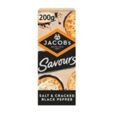 Jacobs Savours Salt & Black Pepper Crackers 200g (Nectar Price)