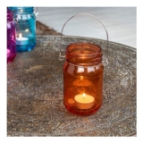 Jam Jar Tealight Holder – Orange