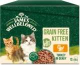 James Wellbeloved Kitten Grain-Free Turkey in Gravy 12 Pouches, Hypoallergenic Wet Cat Food, Pack of 1 (12×85 g)