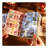 Japanese Retro Sea Sticker Book with 30 Vintage Food Stickers