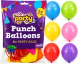 Jaunty 25pk Punch Balloons For Party Bags – Kids Party Bag Fillers Large Elastic Party Balloons for Kids Birthdays, Party Games & Party Bags Durable 12 Punch Balloons, Vibrant Colours
