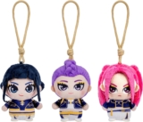 Jazwares KPop Demon Hunters 3-Pack 4-inch Clip-On Plush – Rumi, Mira, Zoey Mini Collectible Character Clips, On-The-Go Fans, Ages 6