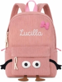 Jeweidea Personalised Childrens Backpacks with Name Embroidery Toddler School Bags for Girls Boys Kids Backpack for Kindergarten Primary School Travel NurseryStyle 2-Pink