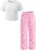 JiAmy Girls Clothes Tracksuit Outfits 2 Piece Clothing Sets Tweens 7-14Y Soft, breathable,ribbed short sleeve crew neck tops,trendy wide-leg cargo pants with multi-pockets,casual &sport &school