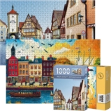 Jigsaw Puzzles for Adults, Puzzle 1000 Pieces Jigsaw, Challenging Puzzles Educational Game for Adults, Beautiful Decoration Puzzle, Gifts for Women Men, Theme: Travel, Town
