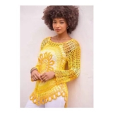Joe Browns Floral Crochet Top with Scoop Neck & Drop Shoulders