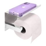 Joejis Toilet Roll Holder with Shelf, Stainless Steel, Self-Adhesive